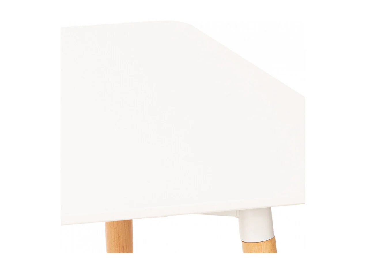 Mesa de comedor y salón rectangular 120x80 diseño de madera Corn - Blanco