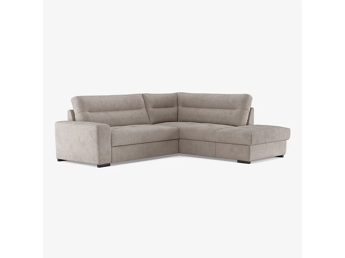 3-Sitzer Schlafsofa mit rechter Récamiere, Stoffbezug, Stauraum Kosta - Grau