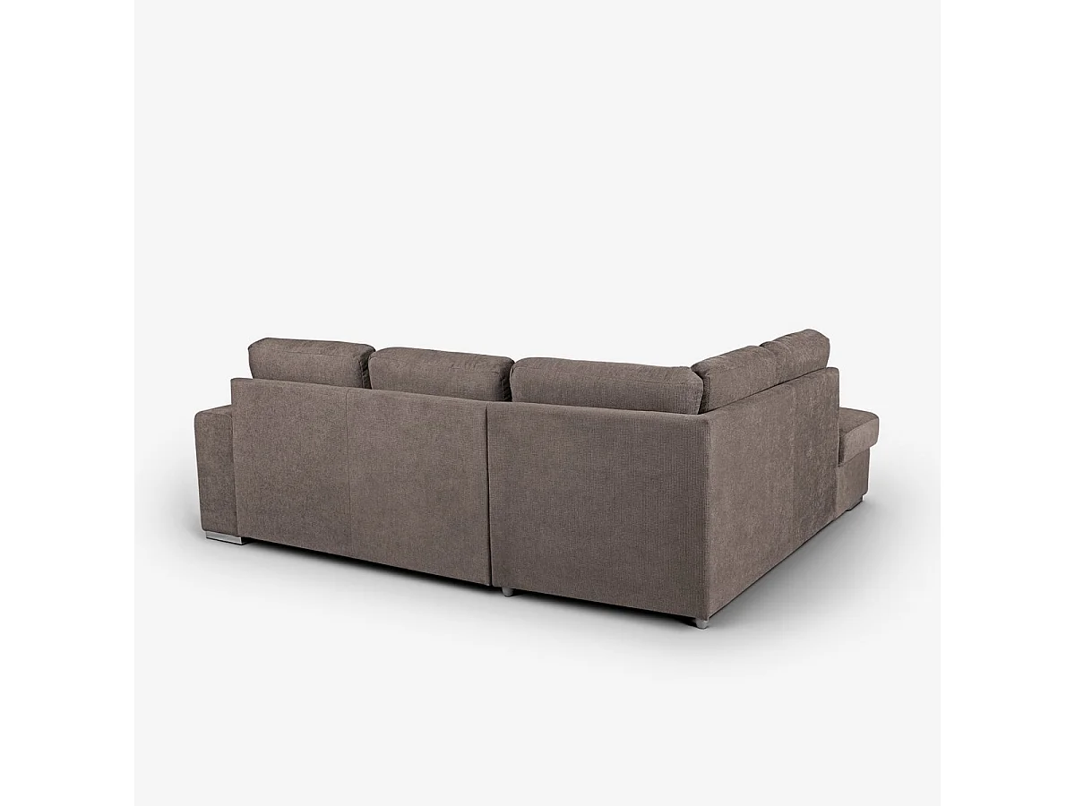 3-Sitzer Schlafsofa mit Bettkasten und linker Chaise Longue Veyro - Taupe