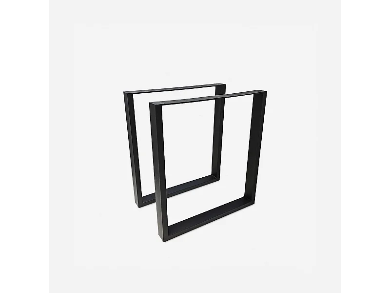 Juego de 2 patas rectangulares para mesa 65x71 cm metal negro industrial Quill
