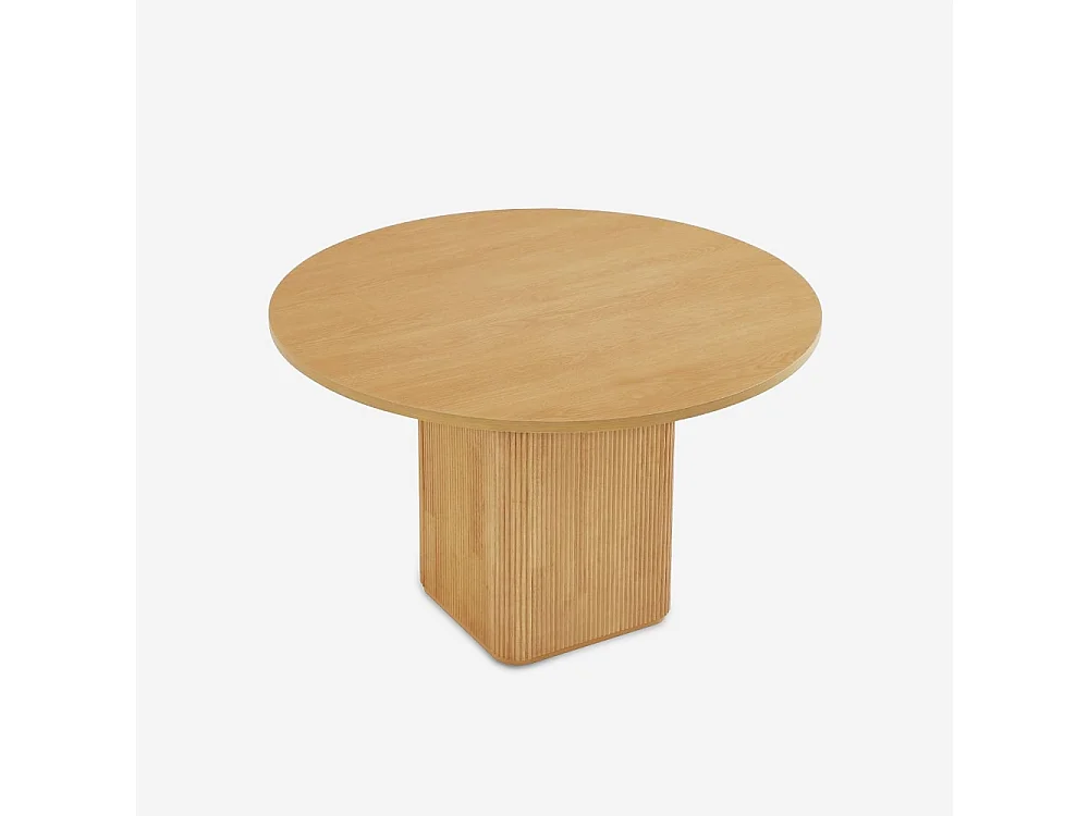 Tavolo da pranzo rotondo in legno nero 120cm per cucina soggiorno Tiwit - Legno Naturale