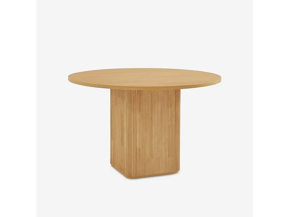 Table basse ronde en bois noir de 120 cm pour la cuisine et le salon Tiwit - bois neutre