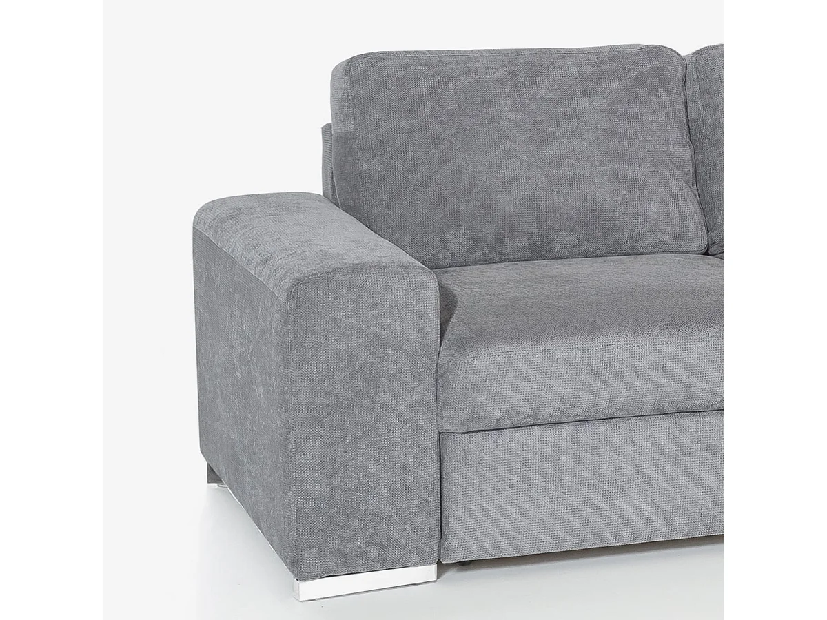 Schlafsofa 3-Sitzer mit rechter Chaiselongue und Stauraum Belka - Grau