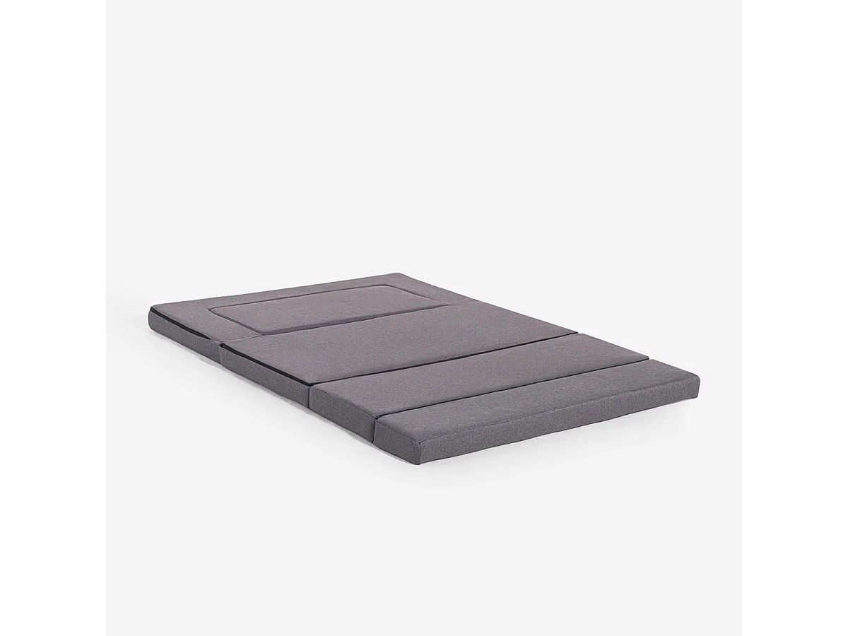 Schlafsofa 2-Sitzer, platzsparend zusammenklappbar, Stoff Miranda - Dunkel Grau