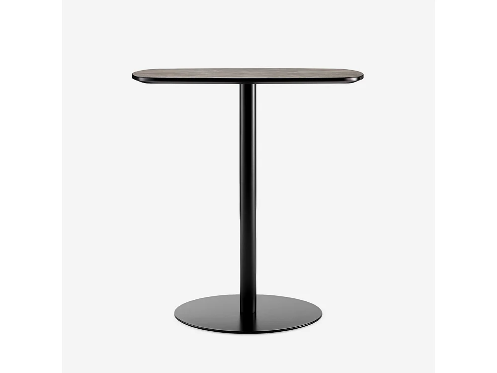 Table à manger 70x70cm cuisine restaurant effet marbre noir Mikee+