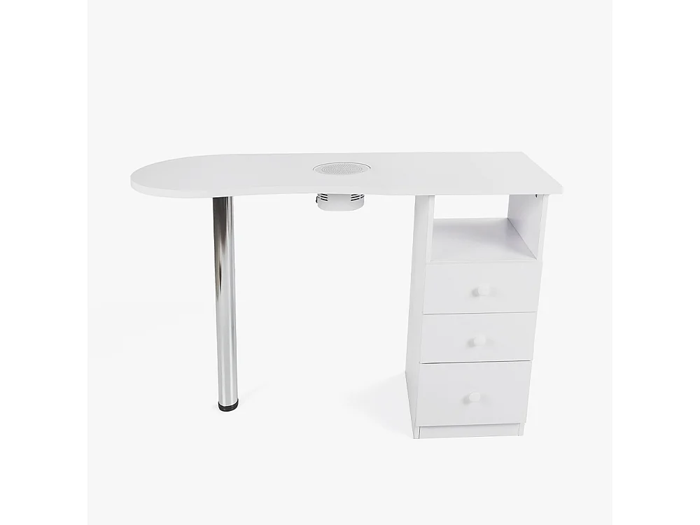 Table manucure chromée avec aspirateur et tiroirs Leopard
