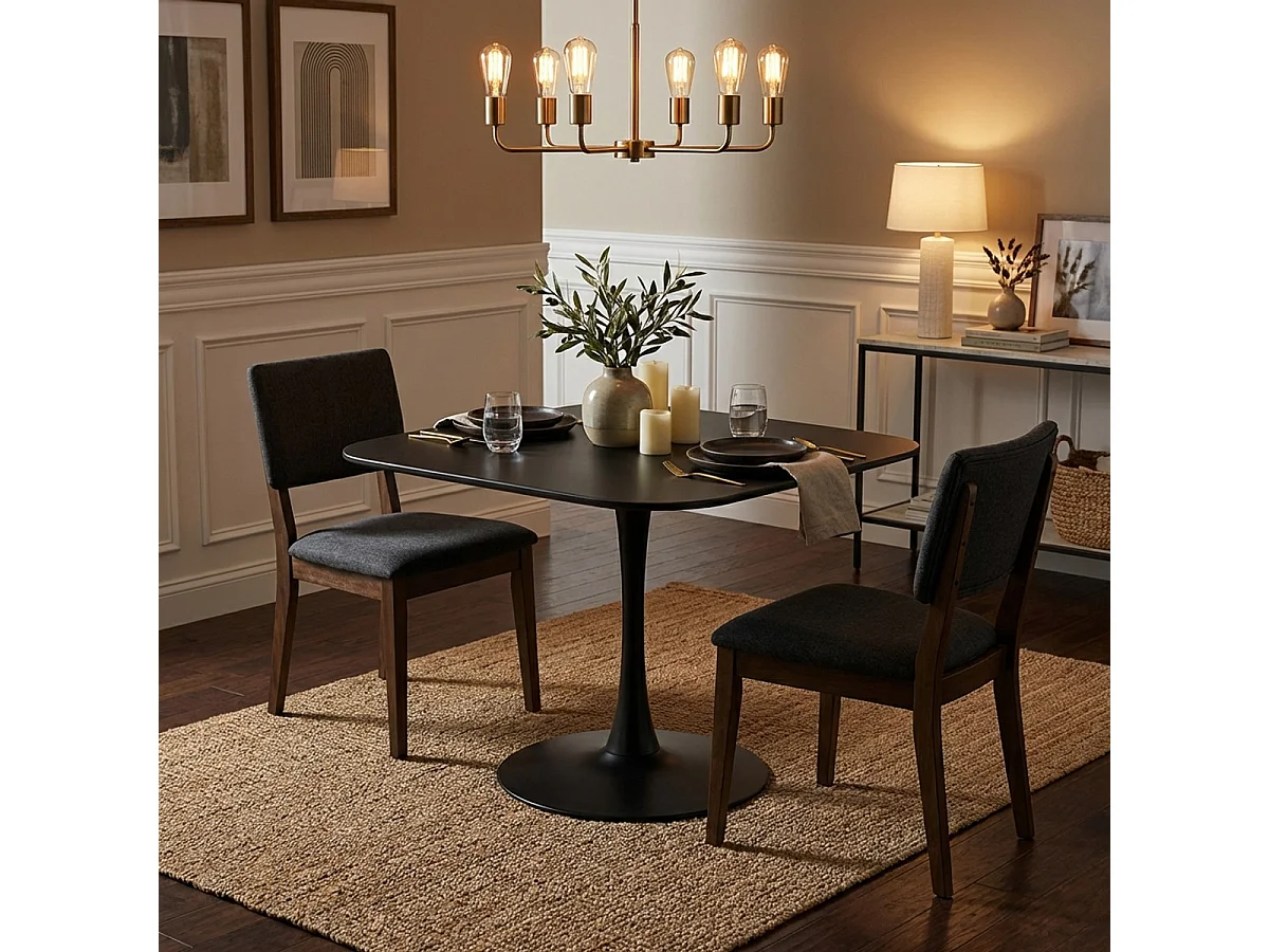 Table carrée style Goblet bar cuisine salle à manger design scandinave lillium 80 - Noir