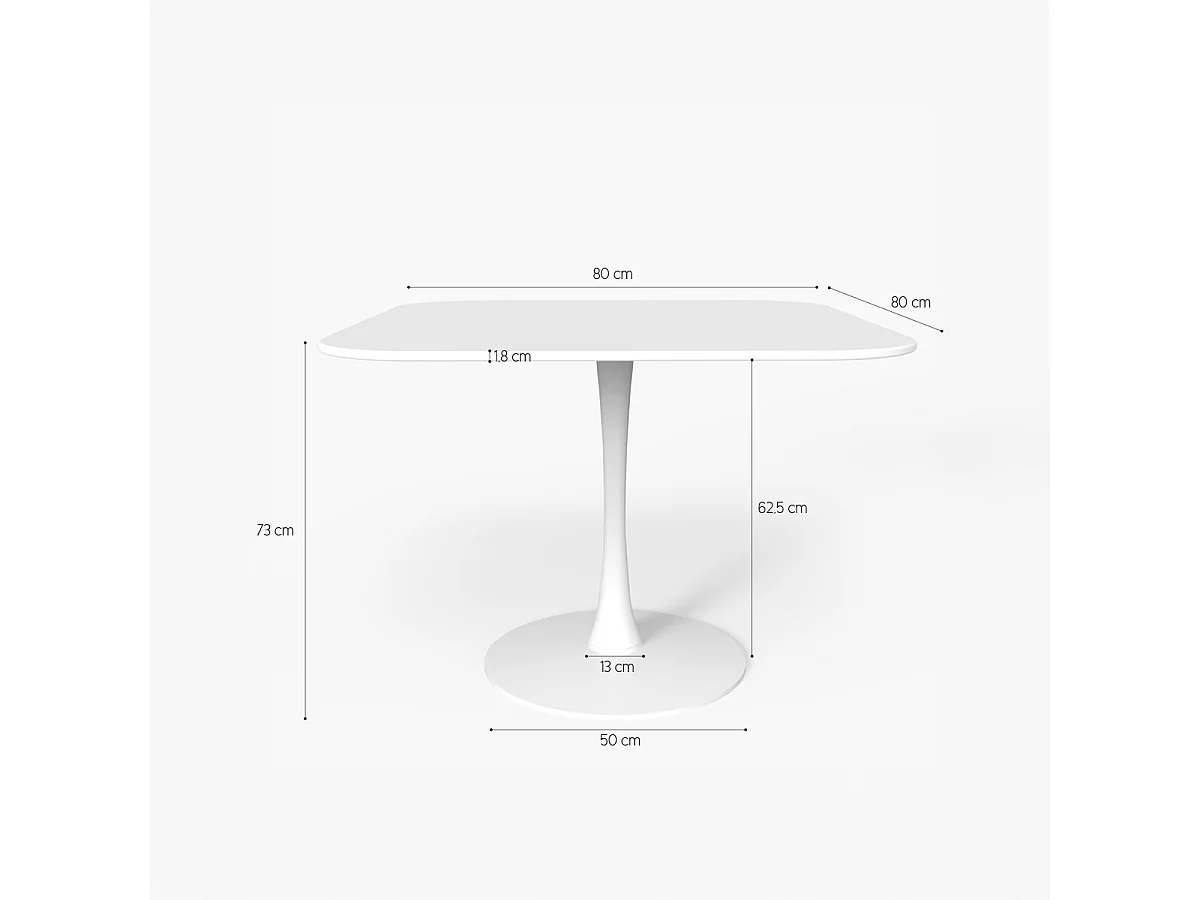 Table carrée style Goblet bar cuisine salle à manger design scandinave lillium 80 - Noir