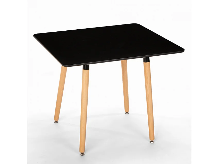 Tavolo quadrato 80x80 in legno design nordico per cucina bar ristorante Fern - Nero