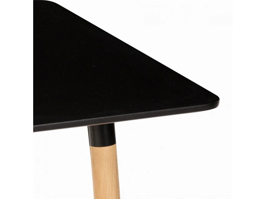 Tavolo quadrato 80x80 in legno design nordico per cucina bar ristorante Fern - Nero