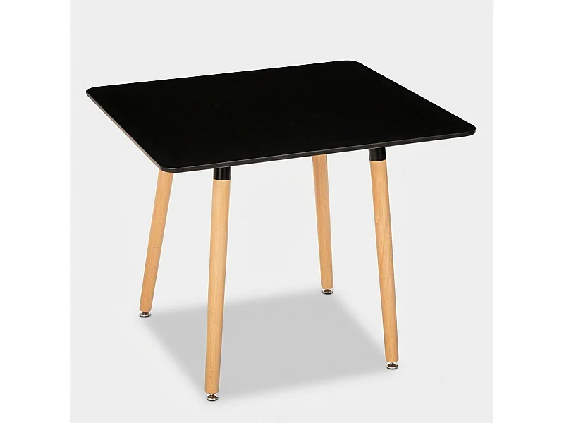 Quadratischer Tisch 80x80 in nordischem Design Holz für Küche Bar Restaurant Fern - Schwarz