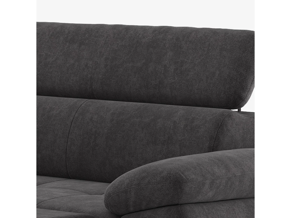 Modernes 3-Sitzer Schlafsofa mit linker Bettkasten-Ottomane Miral - Braun