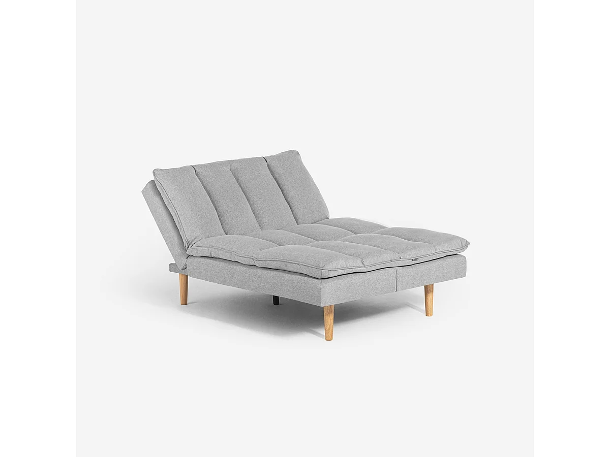 Canapé clic clac 2 places en tissu avec dossier inclinable Livra - Gris