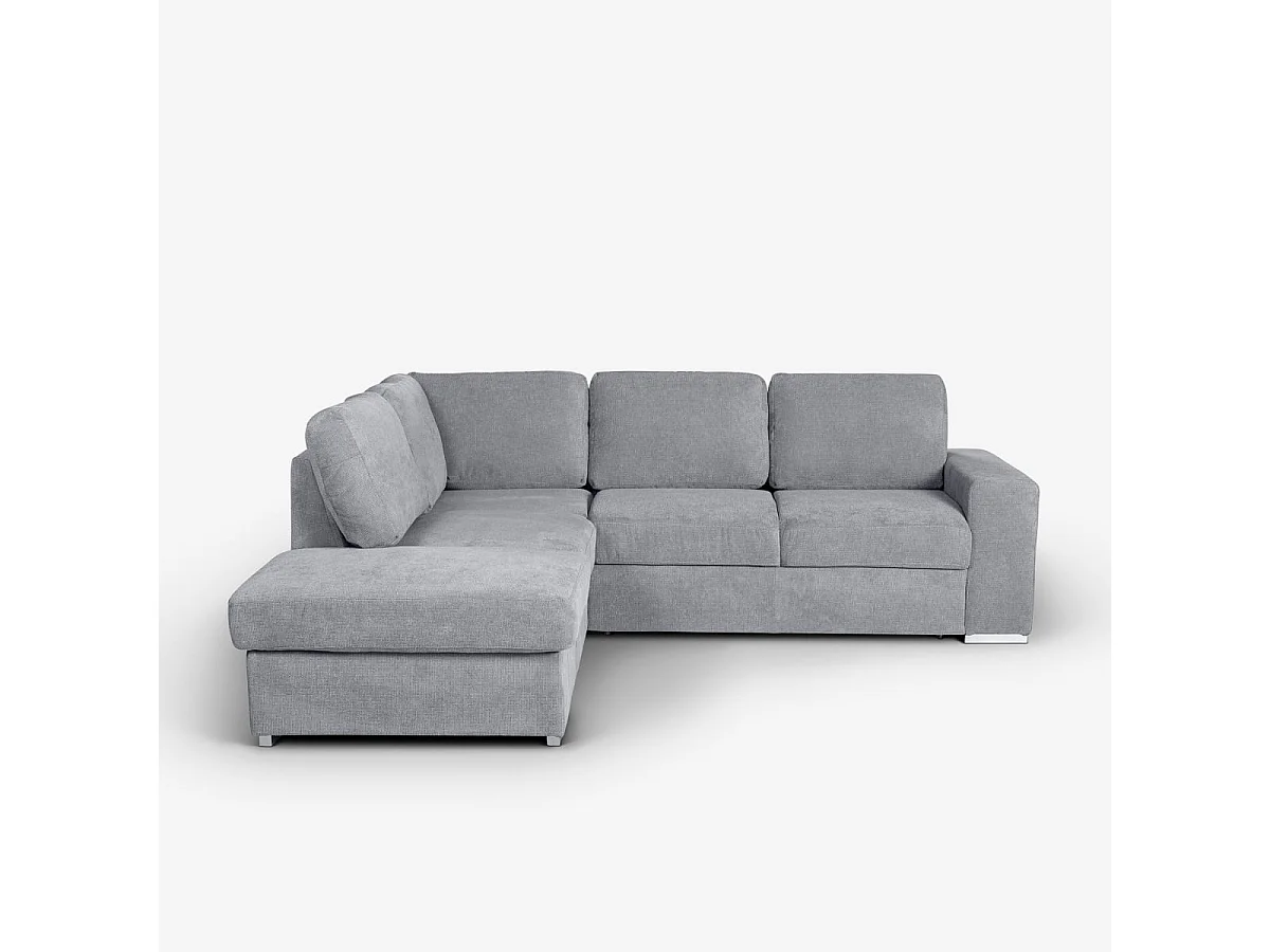 3-Sitzer Schlafsofa mit Bettkasten und linker Chaise Longue Veyro - Grau