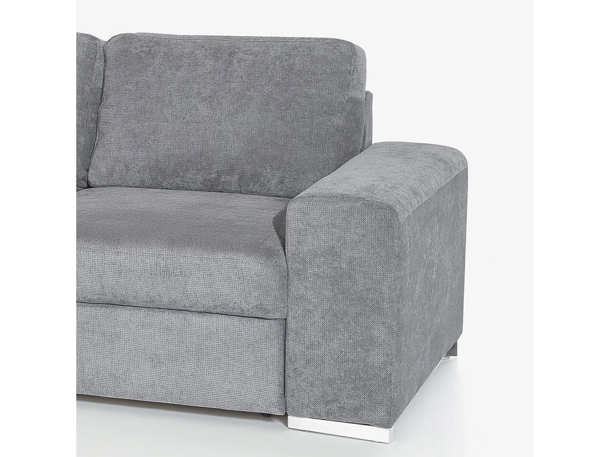 3-Sitzer Schlafsofa mit Bettkasten und linker Chaise Longue Veyro - Grau