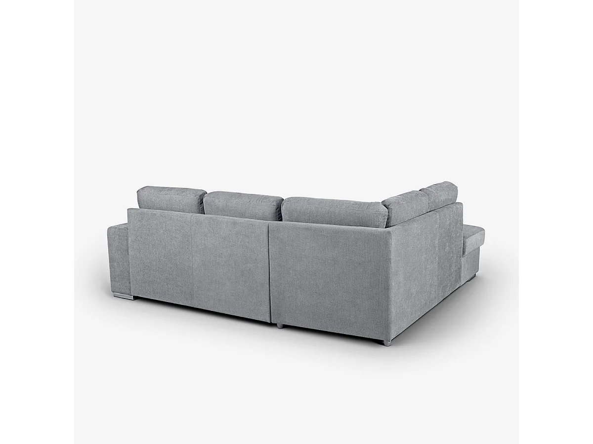3-Sitzer Schlafsofa mit Bettkasten und linker Chaise Longue Veyro - Grau
