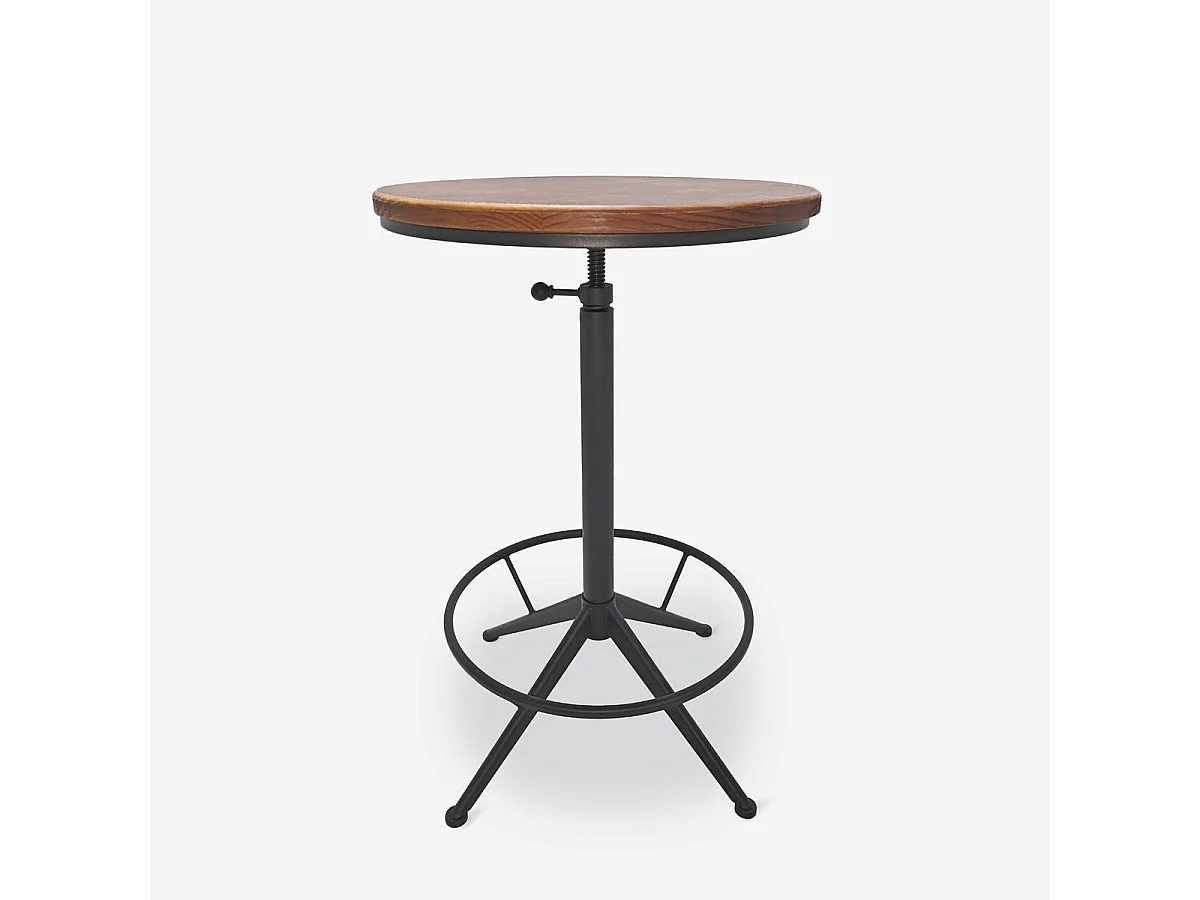 Mesa alta vintage industrial redonda ajustable para bar cocina Girus