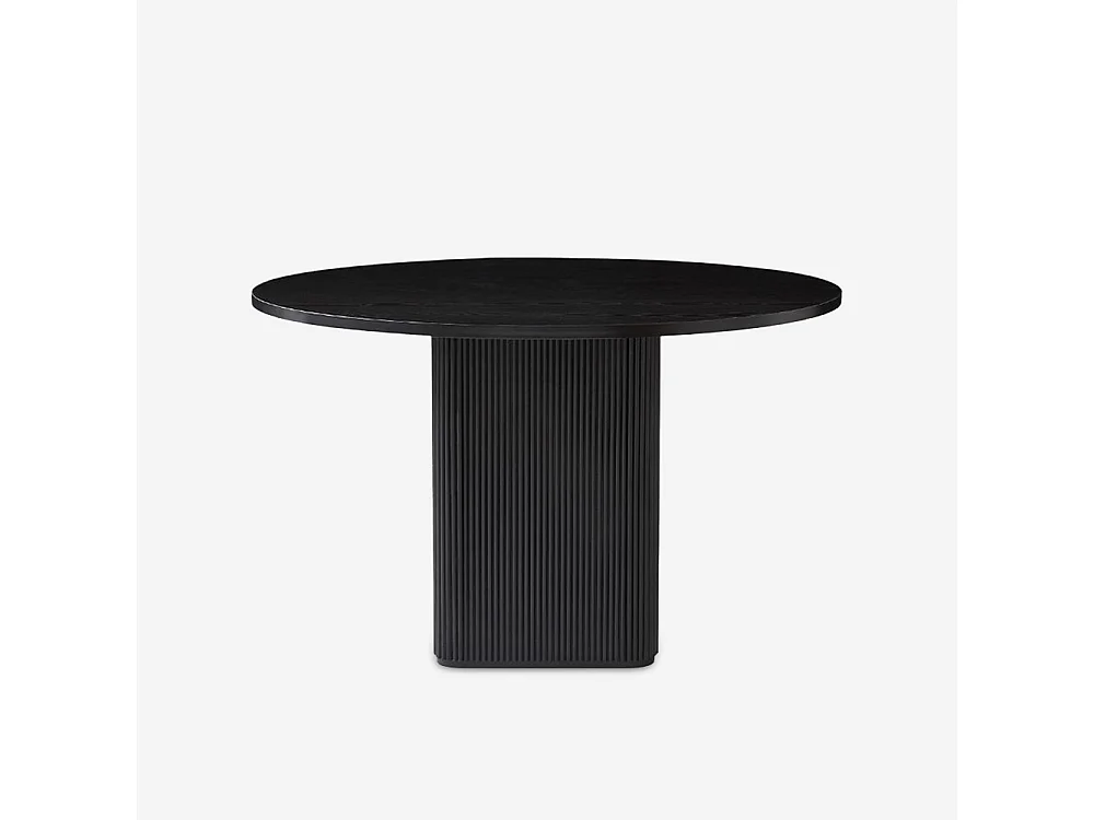 Tavolo da pranzo rotondo in legno nero 120cm per cucina soggiorno Tiwit - Nero