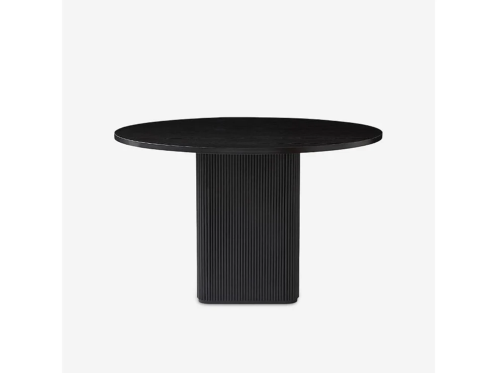 Table basse ronde en bois noir de 120 cm pour la cuisine et le salon Tiwit - Noir