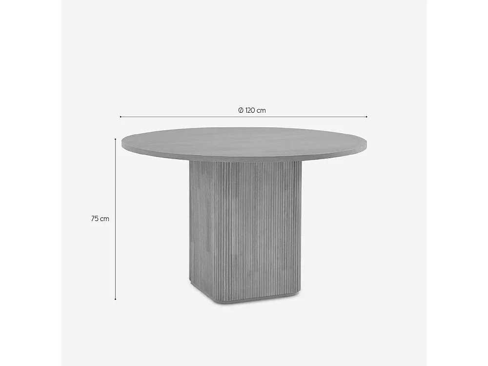 Table basse ronde en bois noir de 120 cm pour la cuisine et le salon Tiwit - Noir