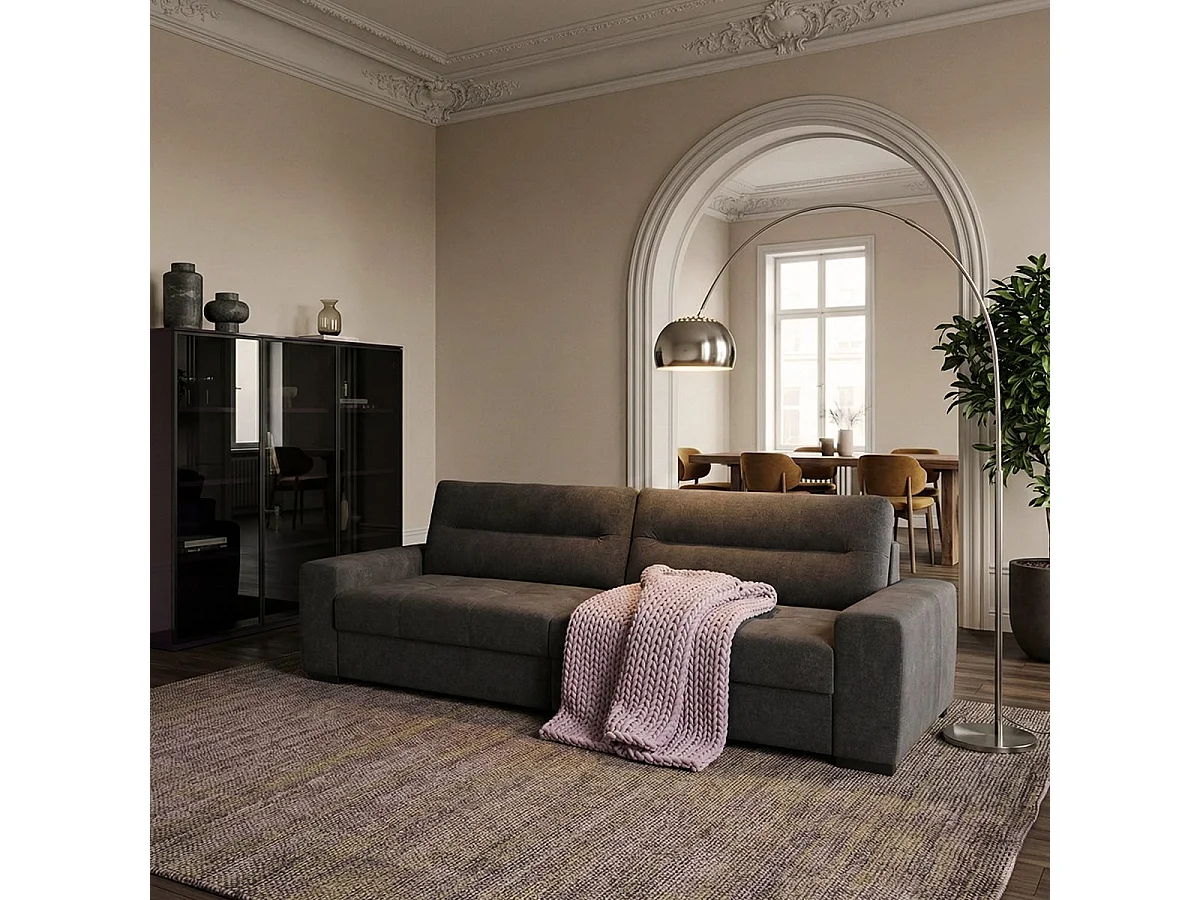 Ausziehbares modernes Schlafsofa 2-Sitzer 274x97cm Rali - Dunkel Grau