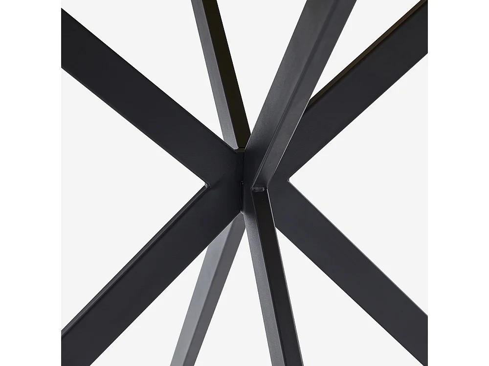 Tavolo rotondo 100cm in legno gambe incrociate cucina sala da pranzo Mako