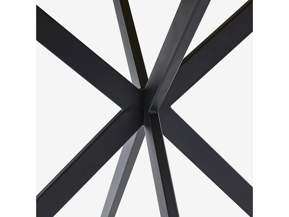 Table ronde 100cm bois pieds croisés cuisine salle à manger Mako