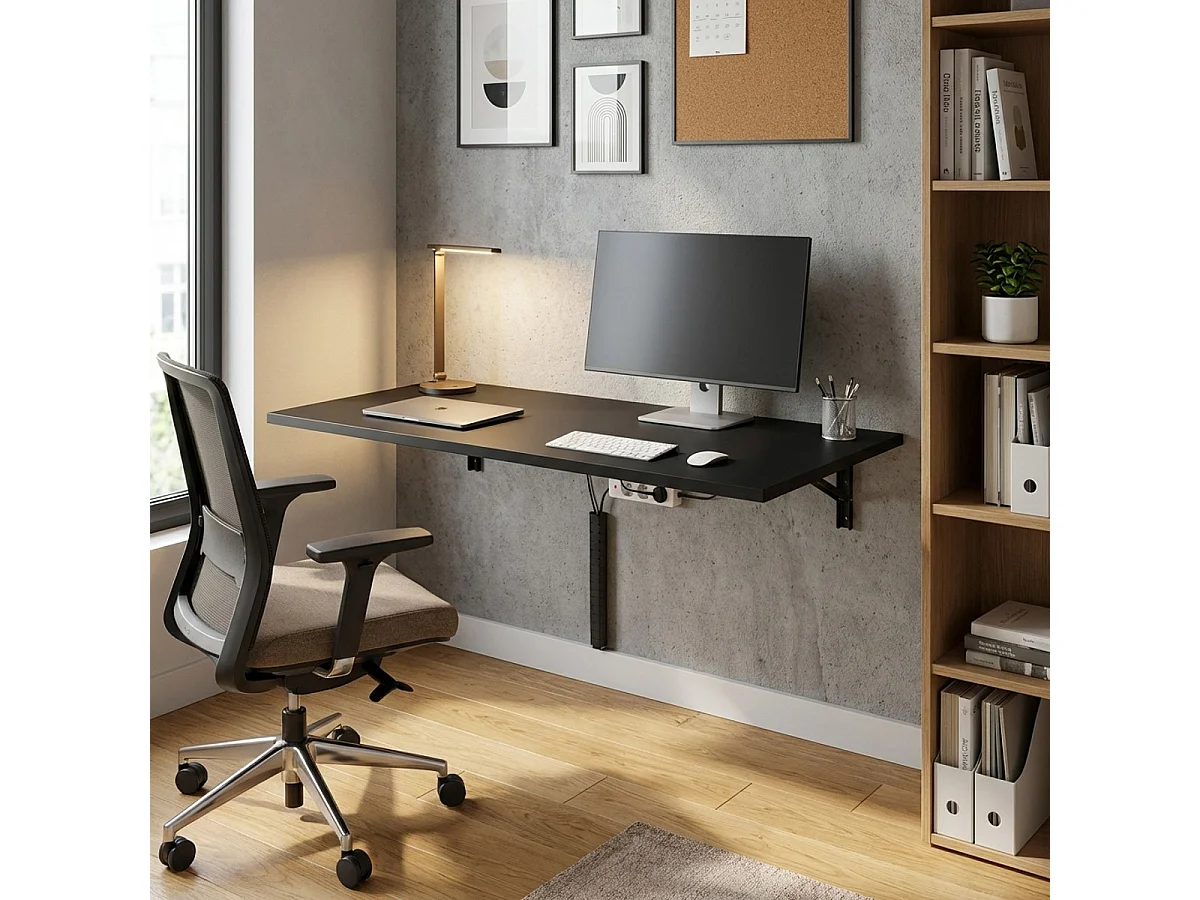 Wandschreibtisch klappbar 140x80cm Jeremy XL - Schwarz