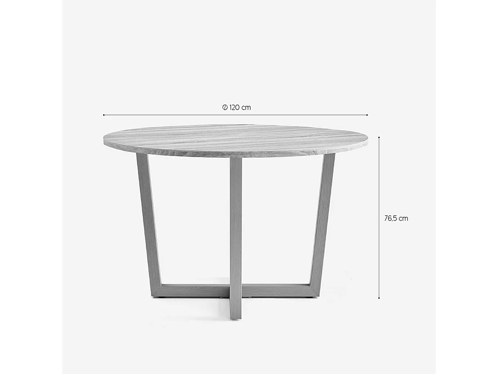 Tavolo rotondo da pranzo cucina in legno design moderno 120cm Zira