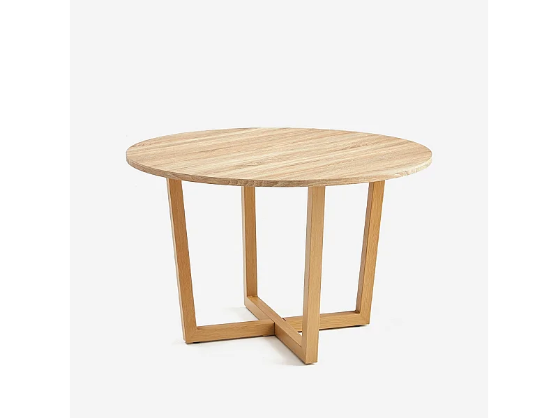 Tavolo rotondo da pranzo cucina in legno design moderno 120cm Zira