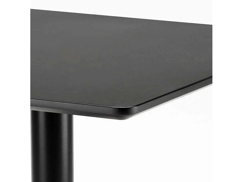 Mesa 60x60 cuadrada con pedestal central para bar restaurante Horeca - Negro - Negro
