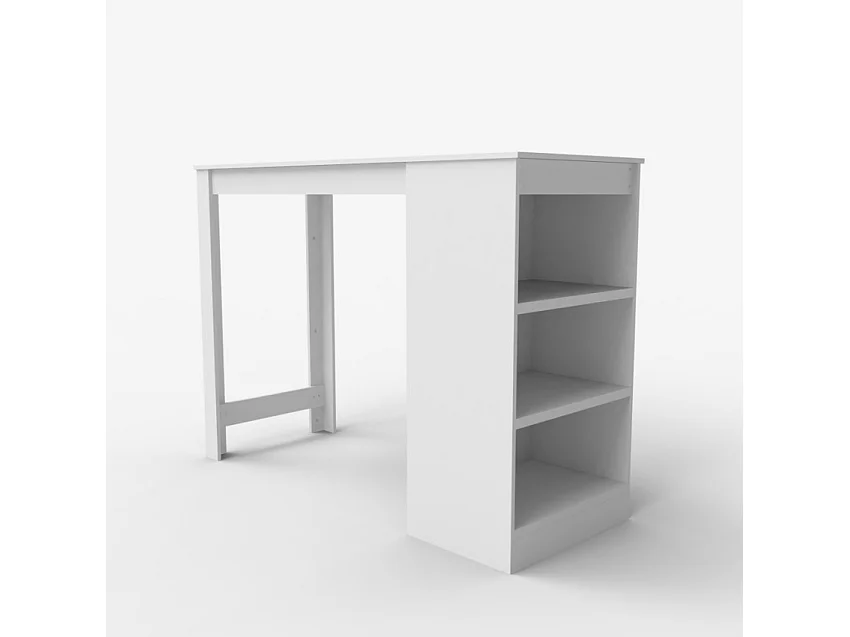 Tavolo alto sgabelli bar penisola cucina h103cm ripiani laterali Petra