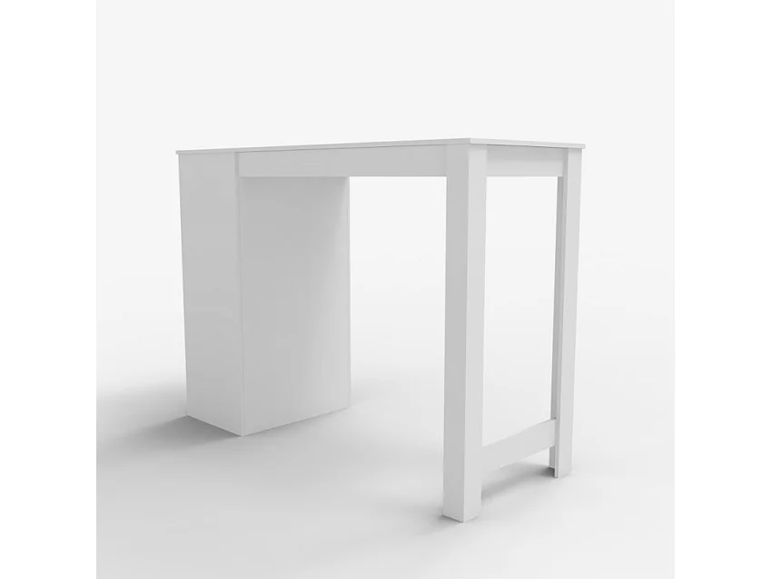 Tavolo alto sgabelli bar penisola cucina h103cm ripiani laterali Petra