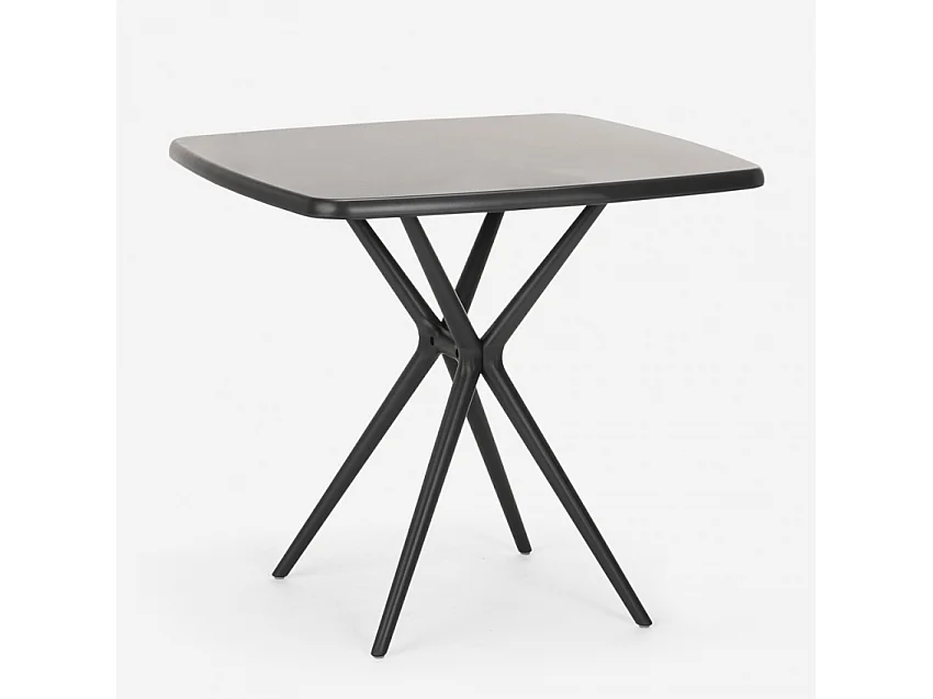 Tavolo quadrato 70x70cm in polipropilene cucina giardino bar ristorante Gang 70 - Nero