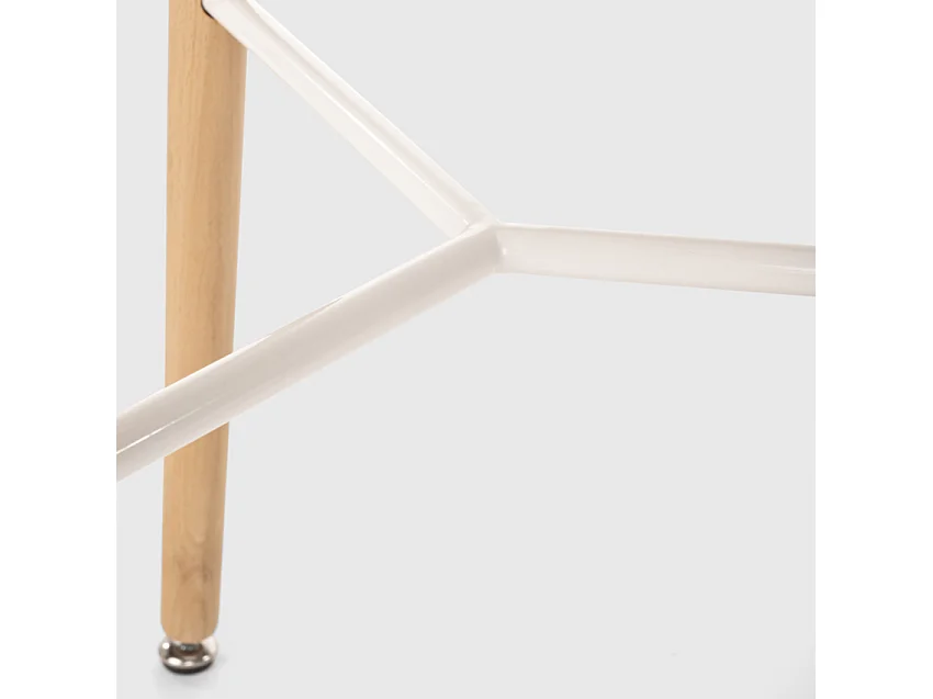 Tavolino alto per sgabelli design wooden scandinavo 60x60 rotondo in legno Shrub - Bianco