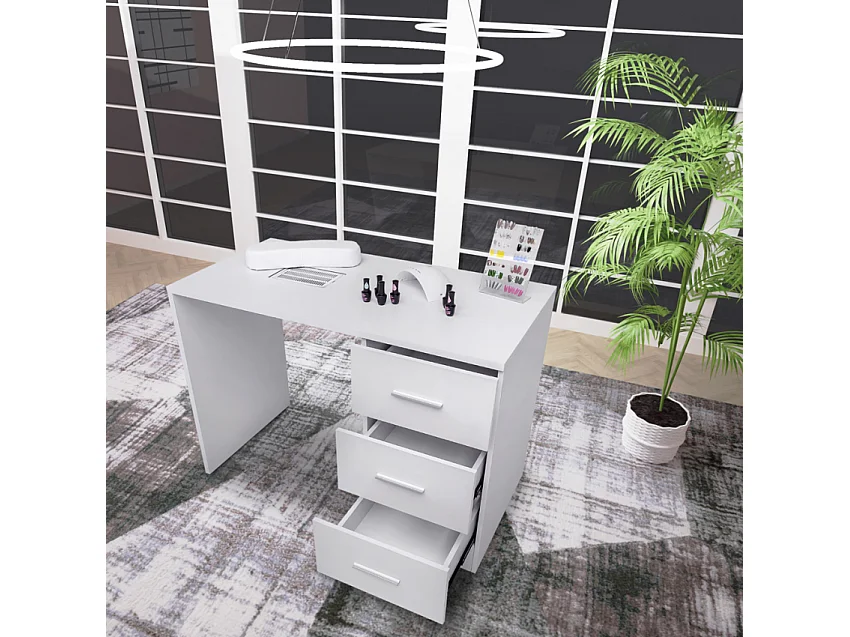 Tavolo per manicure e ricostruzione unghie con aspiratore e cassetti Floral