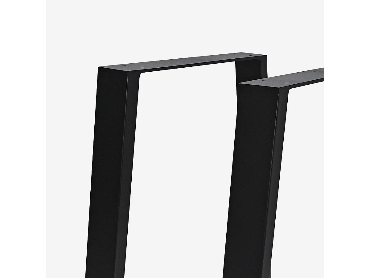 Juego de 2 patas de mesa de metal negro en forma trapezoidal Flare