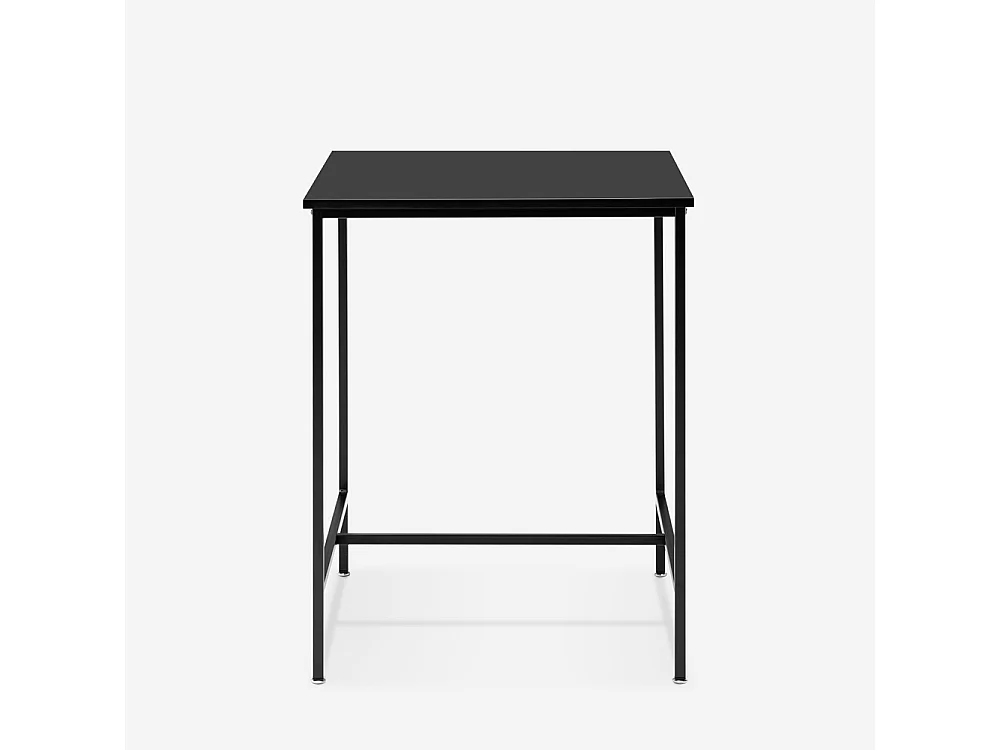 Mesa alta de 70x70 cm para bar cocina y cafetería de metal blanco y negro Zakis - Negro