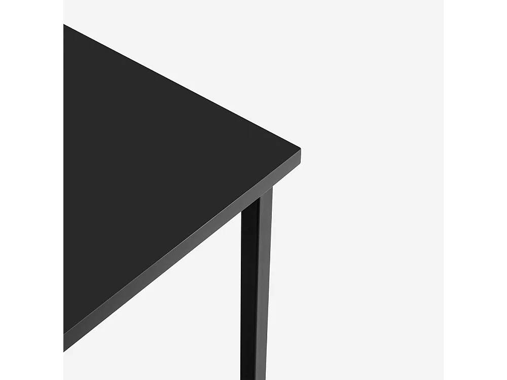 Table haute 70x70cm bar cuisine bistrot en metal blanc et noir Zakis - Noir