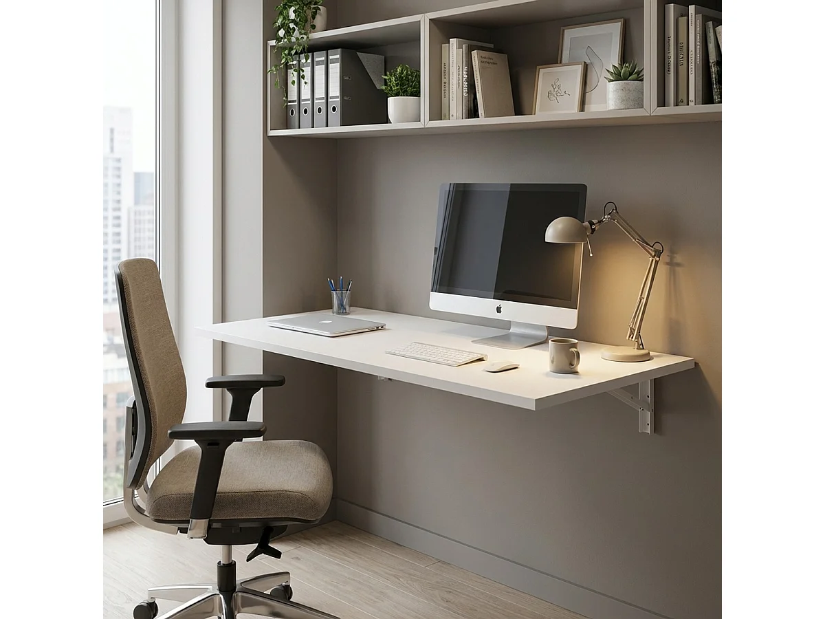 Wandschreibtisch klappbar 140x80cm Jeremy XL - Weiß