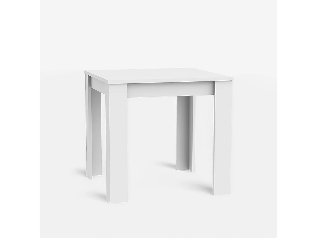 Mesa de comedor cuadrada 4 plazas blanca 80x80 Elama