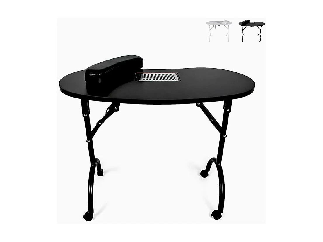 Tavolo portatile pieghevole per manicure e ricostruzione unghie Easynails - Nero