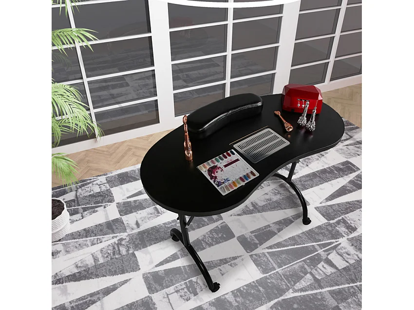 Tavolo portatile pieghevole per manicure e ricostruzione unghie Easynails - Nero