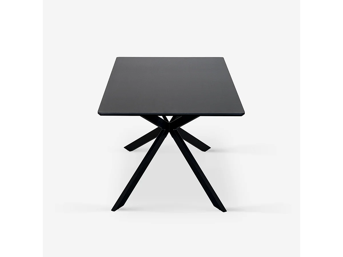 Mesa con patas cruzadas de diseño 160x90 cm de madera y metal Shaila - Negro