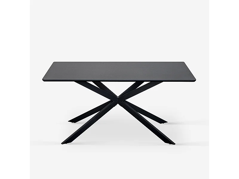 Mesa con patas cruzadas de diseño 160x90 cm de madera y metal Shaila - Negro
