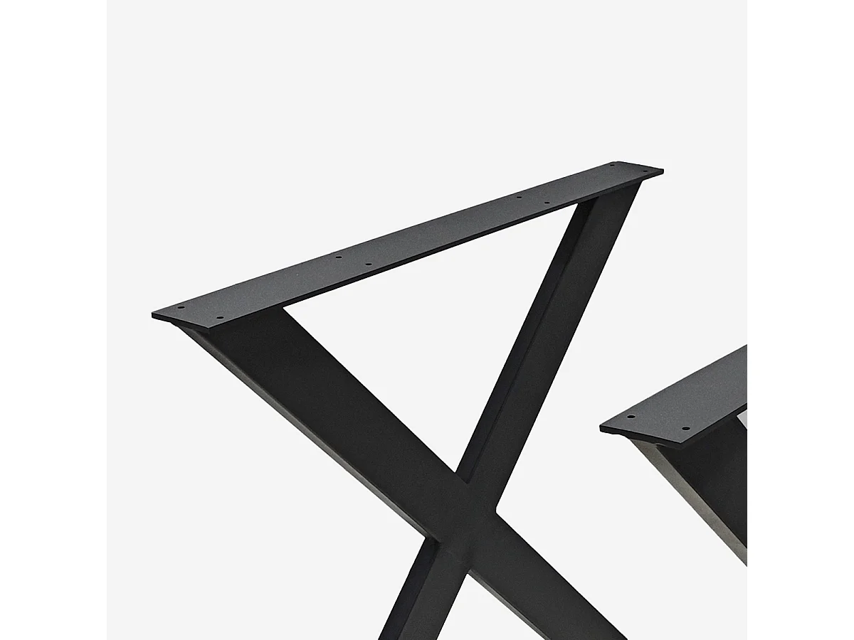 Juego de 2 patas de mesa de diseño cruzado de metal negro 75x71 cm Nible