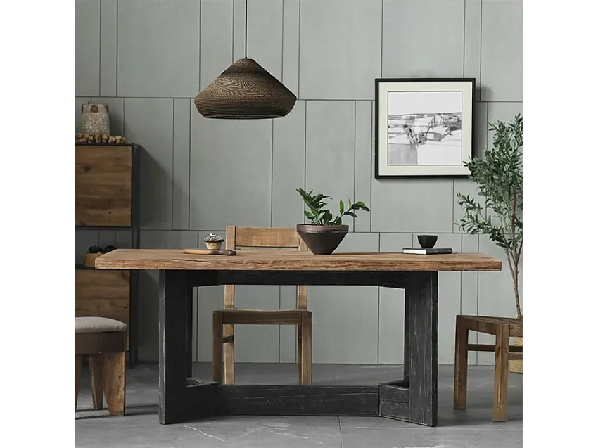 Mesa de cocina, salón o comedor de madera rústica 220x100 cm Kurt