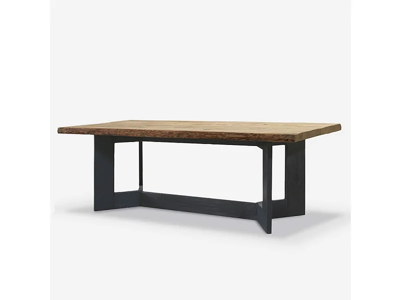 Mesa de cocina, salón o comedor de madera rústica 220x100 cm Kurt