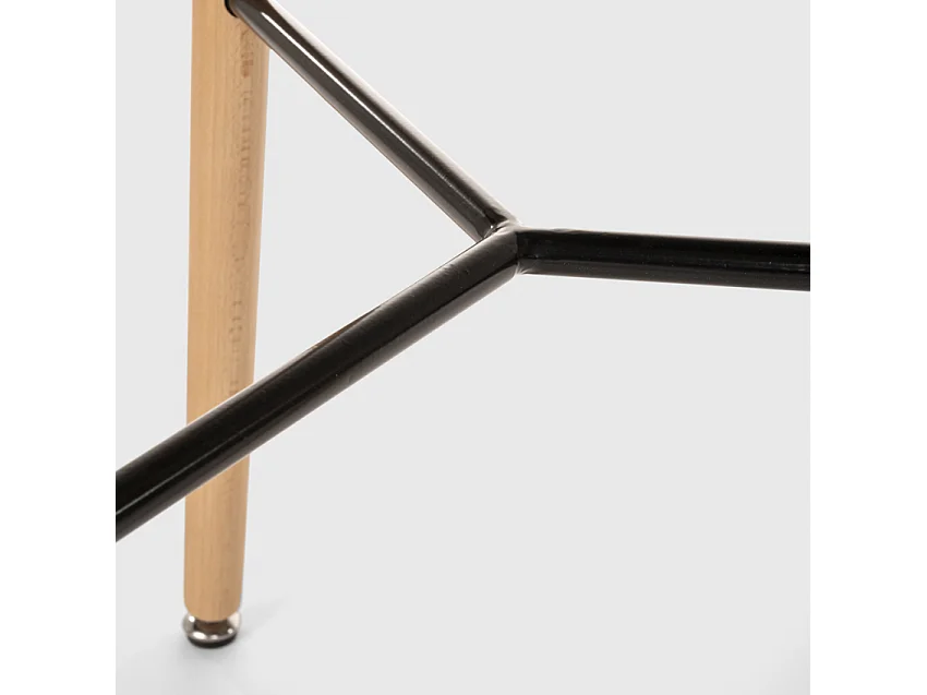 Tavolino alto per sgabelli design wooden scandinavo 60x60 rotondo in legno Shrub - Nero