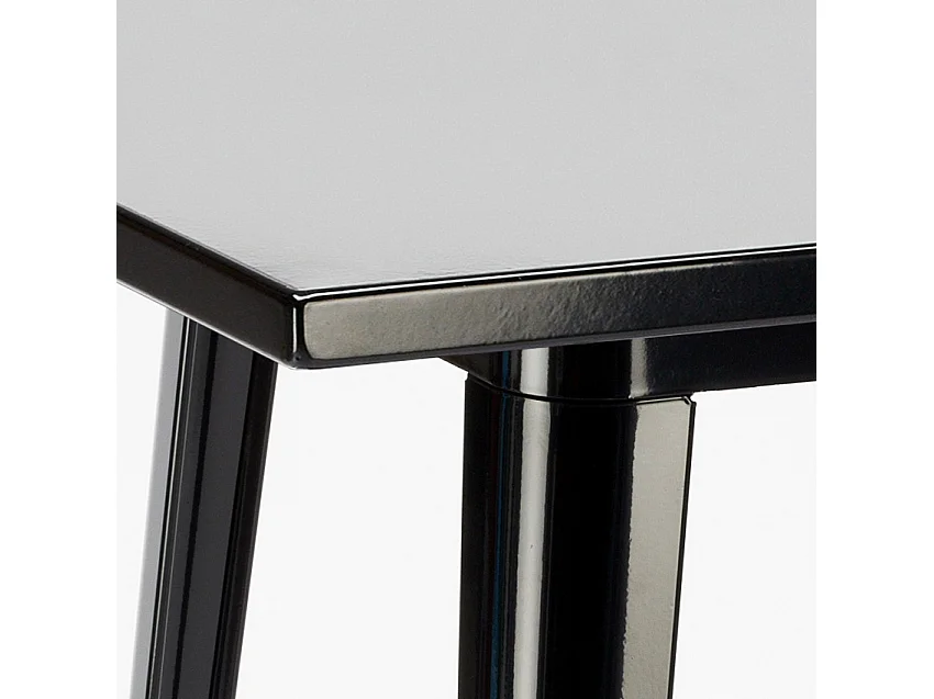 mesa alta para taburetes acero metal industrial 60x60 nut - Negro
